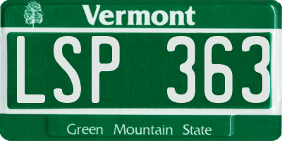 VT license plate LSP363