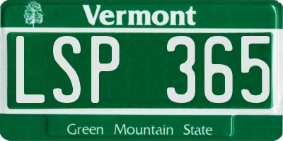 VT license plate LSP365