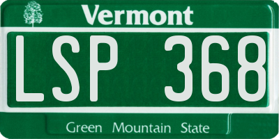 VT license plate LSP368