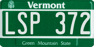 VT license plate LSP372