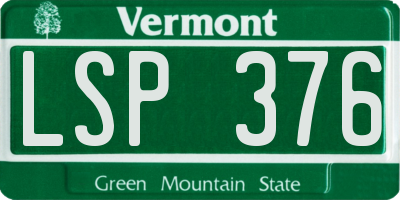 VT license plate LSP376