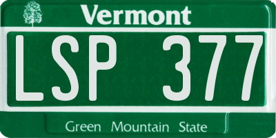 VT license plate LSP377