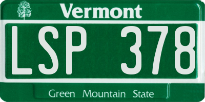 VT license plate LSP378
