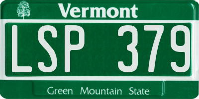 VT license plate LSP379