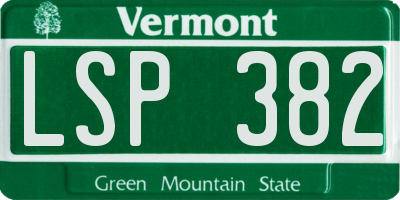 VT license plate LSP382