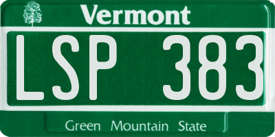 VT license plate LSP383
