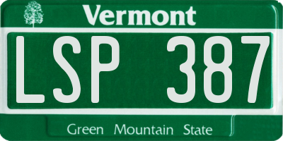 VT license plate LSP387