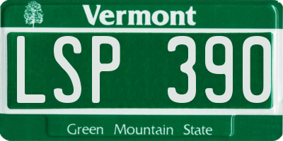 VT license plate LSP390