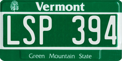 VT license plate LSP394