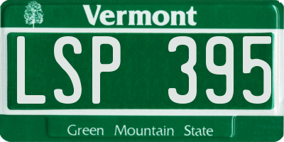VT license plate LSP395