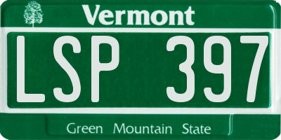 VT license plate LSP397