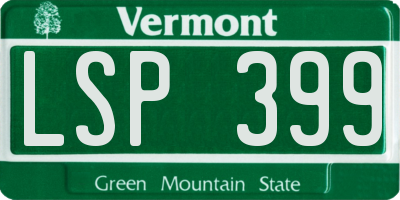 VT license plate LSP399