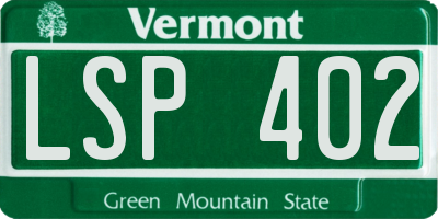 VT license plate LSP402