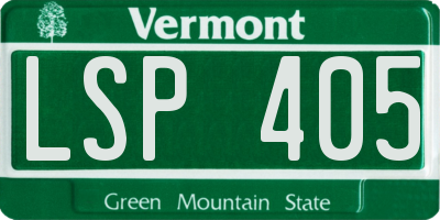 VT license plate LSP405