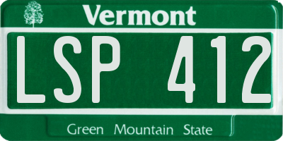 VT license plate LSP412