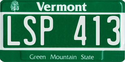 VT license plate LSP413