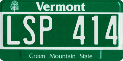 VT license plate LSP414