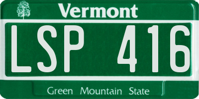 VT license plate LSP416