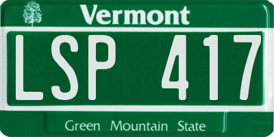 VT license plate LSP417