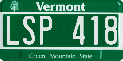 VT license plate LSP418