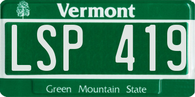 VT license plate LSP419