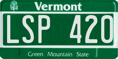 VT license plate LSP420