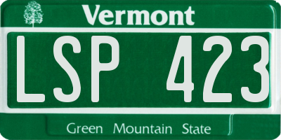 VT license plate LSP423
