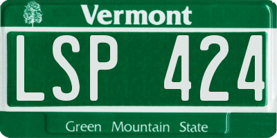 VT license plate LSP424