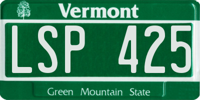 VT license plate LSP425