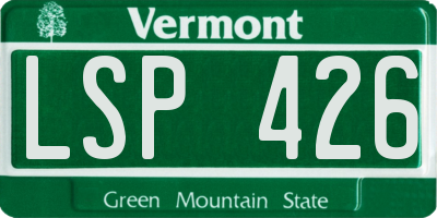VT license plate LSP426