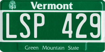 VT license plate LSP429