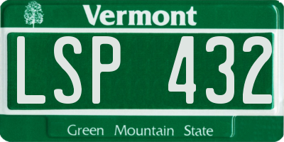 VT license plate LSP432