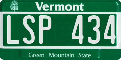VT license plate LSP434