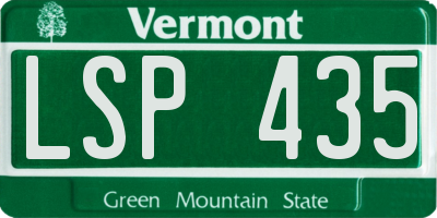 VT license plate LSP435