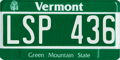 VT license plate LSP436