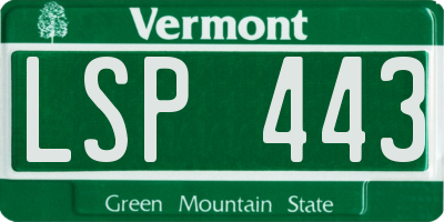 VT license plate LSP443