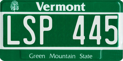 VT license plate LSP445