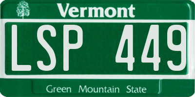 VT license plate LSP449