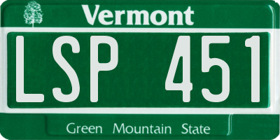 VT license plate LSP451