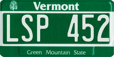VT license plate LSP452