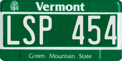 VT license plate LSP454