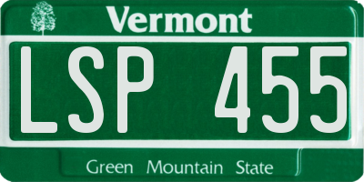 VT license plate LSP455