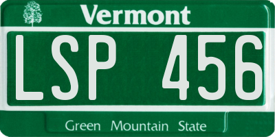 VT license plate LSP456