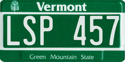 VT license plate LSP457
