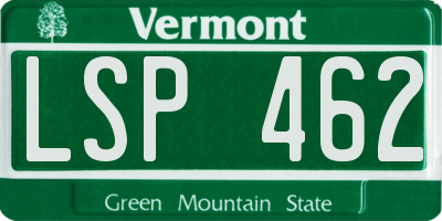 VT license plate LSP462