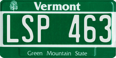 VT license plate LSP463