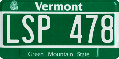 VT license plate LSP478