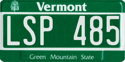 VT license plate LSP485