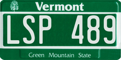 VT license plate LSP489