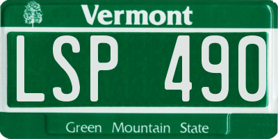 VT license plate LSP490